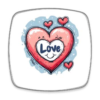 Liebe Herz - Viereckiger Kühlschrankmagnet - Weiß - Vorne