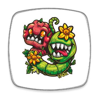 Funny Monster Flowers - Square fridge magnet - white - Front
