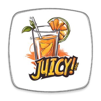 Juice is juicy - Square fridge magnet - white - Front