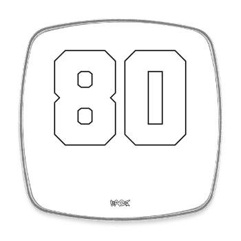 Die Nummer 80 - Viereckiger Kühlschrankmagnet - Weiß - Vorne