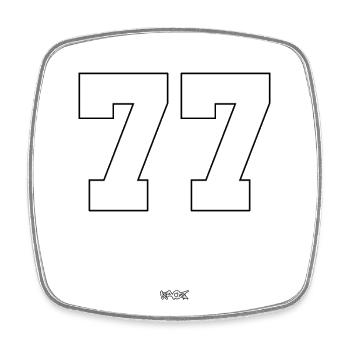 The number 77 - Square fridge magnet - white - Front
