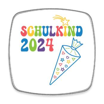 Start of school enrollment school child 2024 - Square fridge magnet - white - Front