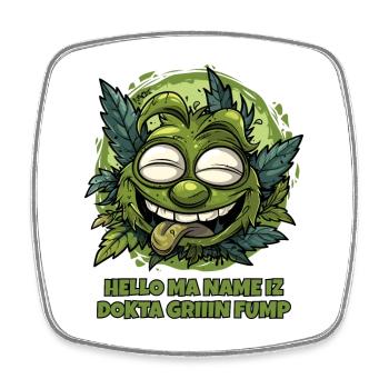 Cannabis Doctor: Green Thumbs - Square fridge magnet - white - Front