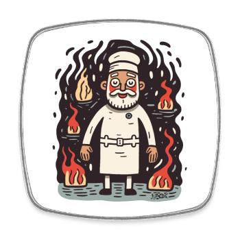 The baker from the Höllen-Gute-Bäckerei - Square fridge magnet - white - Front