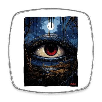 The blue-red eye of horror - Square fridge magnet - white - Front