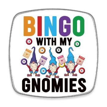 Bingo avec mes gnomies Bingo amusant - Magnet carré - blanc - Devant