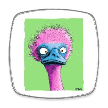 Funny Weird Pink Blue Bouquet - Square fridge magnet - white - Front