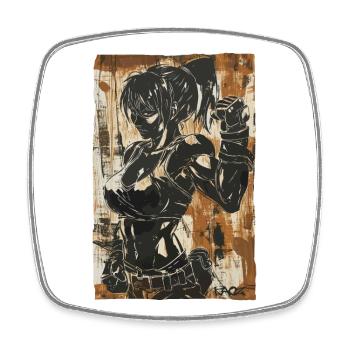 Strong, cool adventure fighter - Square fridge magnet - white - Front