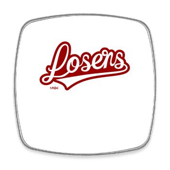 Alternatives Team-Logo für Verlierer - Viereckiger Kühlschrankmagnet - Weiß - Vorne