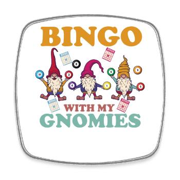Bingo avec mes gnomies Bingo amusant - Magnet carré - blanc - Devant