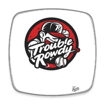 Funny Sports Parody: Baseball Team Trouble Rowdy - Square fridge magnet - white - Front