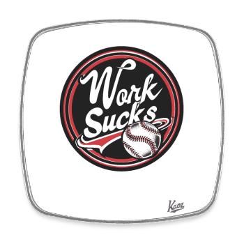 Work is annoying - Square fridge magnet - white - Front