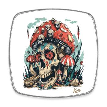 Forest of Horrible Skull Skull Mushrooms - Square fridge magnet - white - Front
