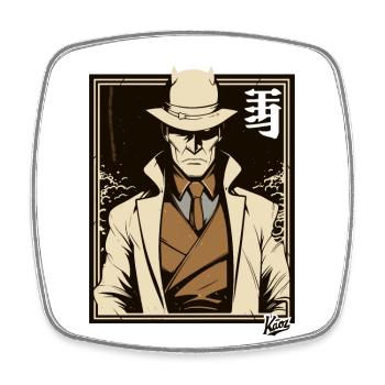 Cooler Agent: Die Comic-Noir-Novelle des Detektiv - Viereckiger Kühlschrankmagnet - Weiß - Vorne