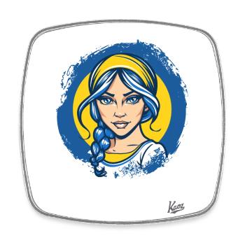 The Beauty of Ukraine: Unbroken Spirit - Square fridge magnet - white - Front