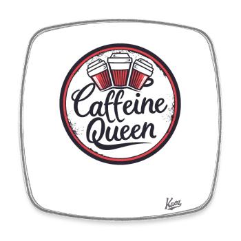 Caffeine Coffee Queen - Square fridge magnet - white - Front