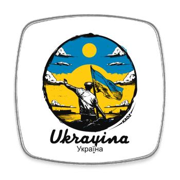 Für Ukrayina Ukraine Україна - Viereckiger Kühlschrankmagnet - Weiß - Vorne