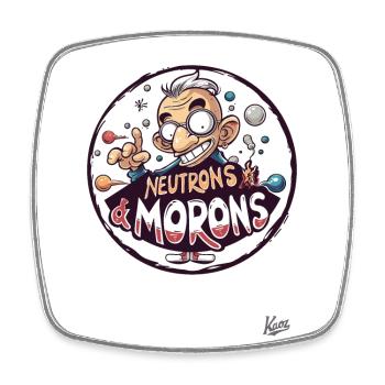 Verrückter Wissenschaft-Nerd Neutronen und Trottel - Viereckiger Kühlschrankmagnet - Weiß - Vorne
