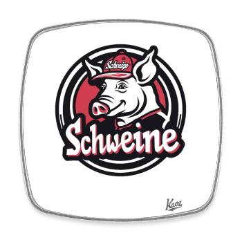 Really cool cap: Pig in the pig team - Square fridge magnet - white - Front