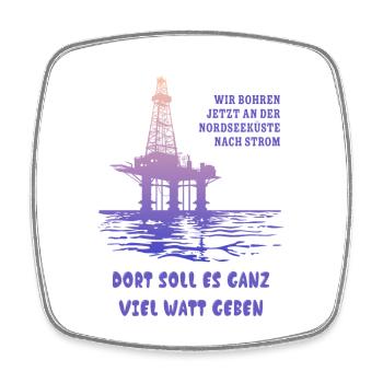 Strom Energie Humor Lustige Sprüche - Viereckiger Kühlschrankmagnet - Weiß - Vorne
