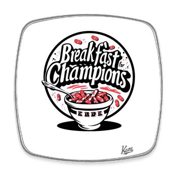 Bowl full of pills: Breakfast of the champions - Square fridge magnet - white - Front