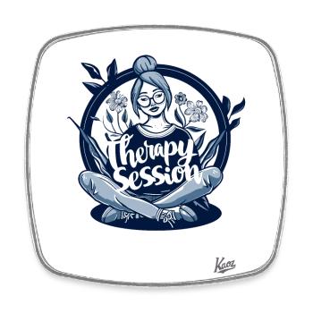 My plants are my therapy session - Square fridge magnet - white - Front