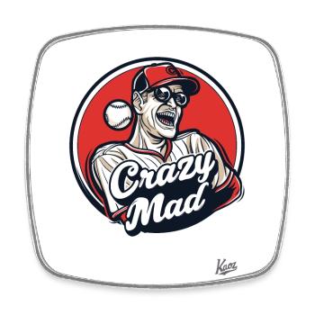 Crazy Mad, die Verrückten und Wahnsinnigen - Viereckiger Kühlschrankmagnet - Weiß - Vorne