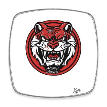 Ce tigre idiot est toujours en colère - Magnet carré - blanc - Devant