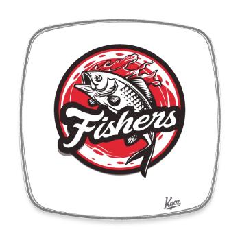 A fish for anglers and fishermen - Square fridge magnet - white - Front