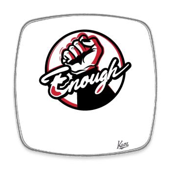 Poing en l’air, trop c’est trop - Magnet carré - blanc - Devant