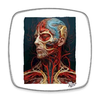 Die Anatomie des menschlichen Körpers und Kopfes - Viereckiger Kühlschrankmagnet - Weiß - Vorne