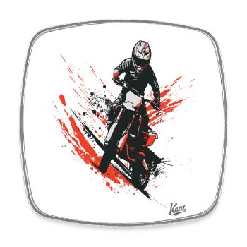 Drift Motocross : Motards - Magnet carré - blanc - Devant