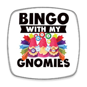 Bingo avec mes gnomies Bingo amusant - Magnet carré - blanc - Devant