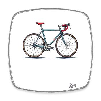 Vélo de route vintage : sur les traces du passé - Magnet carré - blanc - Devant