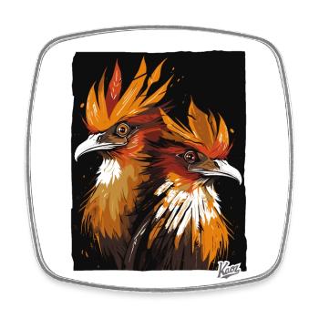 A Pair of Hoatzin Birds - Square fridge magnet - white - Front