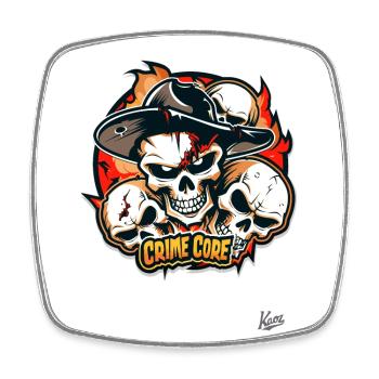 Crime Skulls Core, Krimi Totenköpfe Kern - Square fridge magnet - white - Front