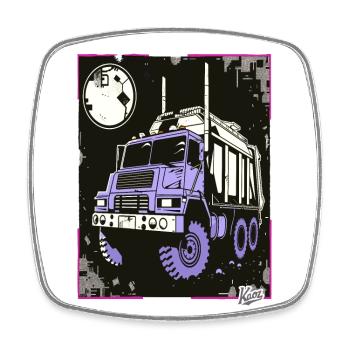 Super Cooler Müllwagen Container Truck - Viereckiger Kühlschrankmagnet - Weiß - Vorne