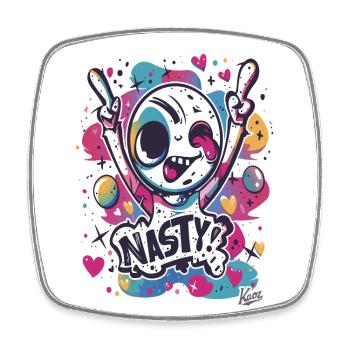 Super nasty lousy funny graffiti man - Square fridge magnet - white - Front