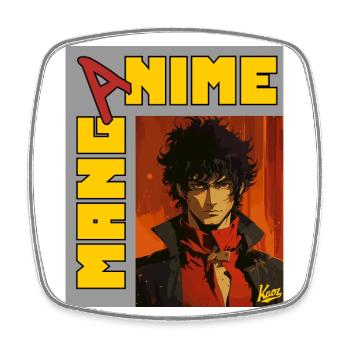 Manga Anime: Der gutaussehende junge Lord - Viereckiger Kühlschrankmagnet - Weiß - Vorne
