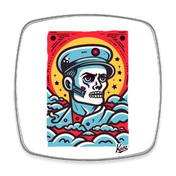 The Zombie Soldier's Mission: Be Superior - Square fridge magnet - white - Front