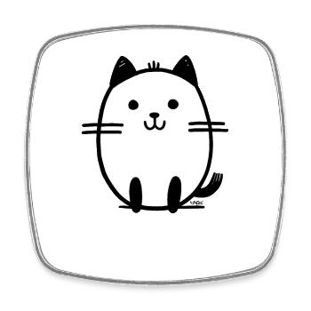 Zeichnung lustige Katze - Viereckiger Kühlschrankmagnet - Weiß - Vorne