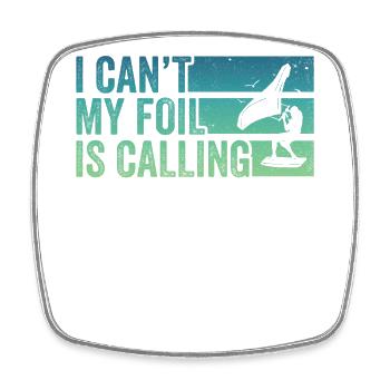 Wing Foil Wingsurfing Foil Wing - Square fridge magnet - white - Front