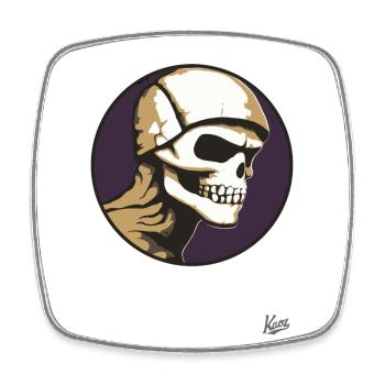 Abstrakte Kunst eines alten Totenkopf Schädel - Viereckiger Kühlschrankmagnet - Weiß - Vorne
