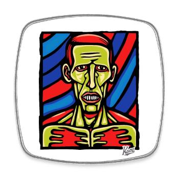 Abstrakte Kunst eines Zombie - Viereckiger Kühlschrankmagnet - Weiß - Vorne