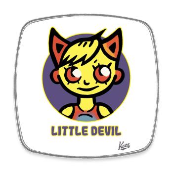 Little devil or little she-devil - Square fridge magnet - white - Front