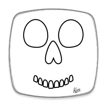 Skull Smile - Square fridge magnet - white - Front