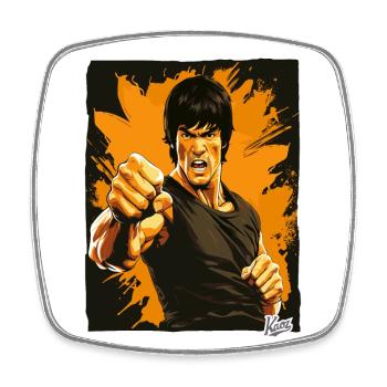 The face of martial arts - Square fridge magnet - white - Front