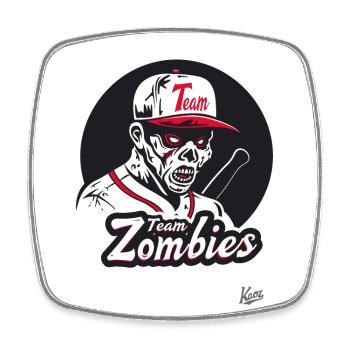 Team Zombies - Viereckiger Kühlschrankmagnet - Weiß - Vorne