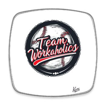 Arbeiten bis zum Burnout, Team Workaholics - Viereckiger Kühlschrankmagnet - Weiß - Vorne