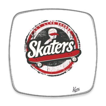 Vintage Skateboard für Skateboarder und Skater - Viereckiger Kühlschrankmagnet - Weiß - Vorne